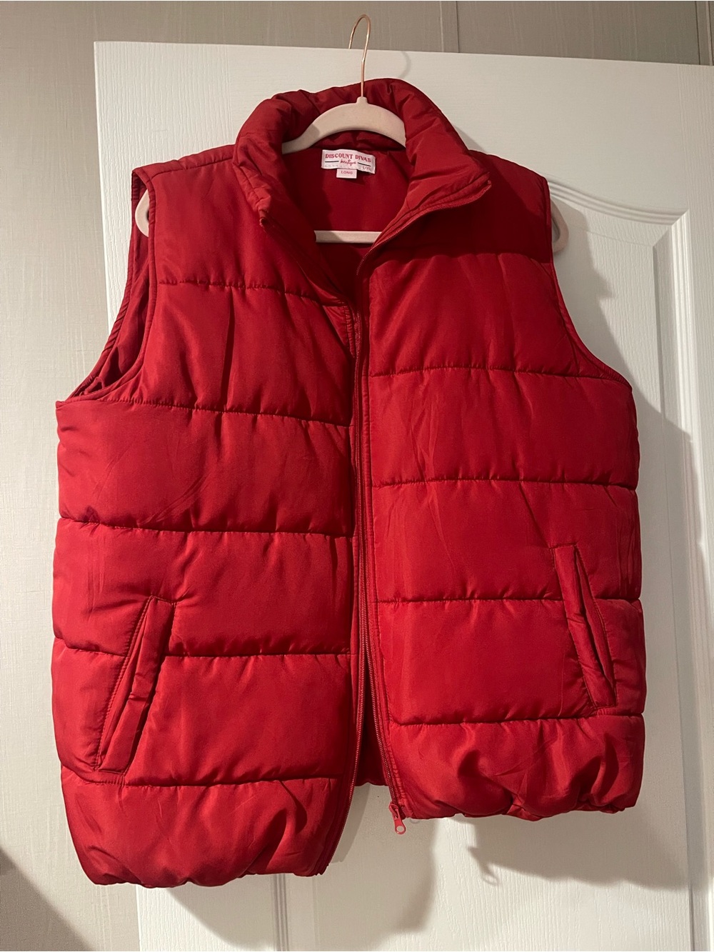 Women’s Red Puffer Vest - Cozy Sleeveless Jacket